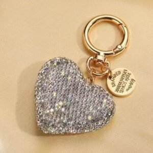 Cute Rhinestone Heart Keychain Bag Charm