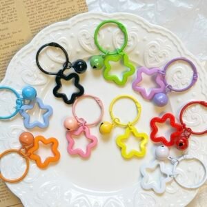 Colorful Star Bell Keychain Charm
